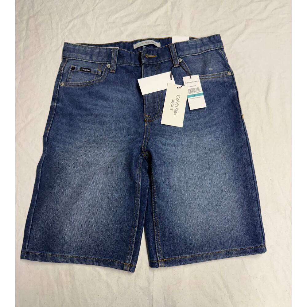 Calvin Klein Jean Shorts 462 Houston Mid Blue Relaxed Fit Boys Size 16 NWT